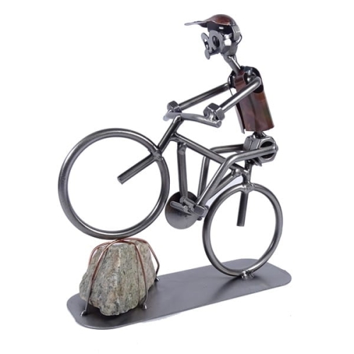 Metalowa figurka kolarz MTB
