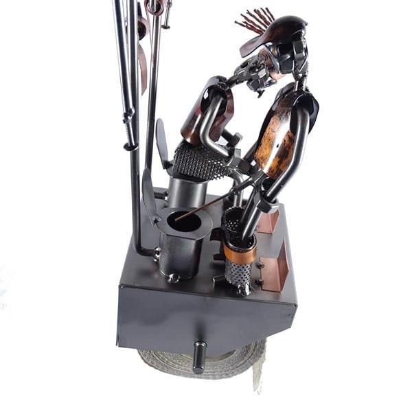 Metalowa figurka Para na WC- uchwyt na papier toaletowy