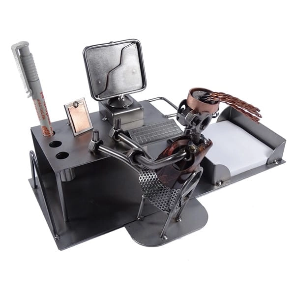 Metalowa figurka Przybornik sekretarka