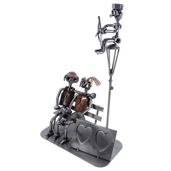 Metalowa figurka Zakochani na ławce
