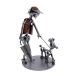 Metalowa figurka Człowiek z psem