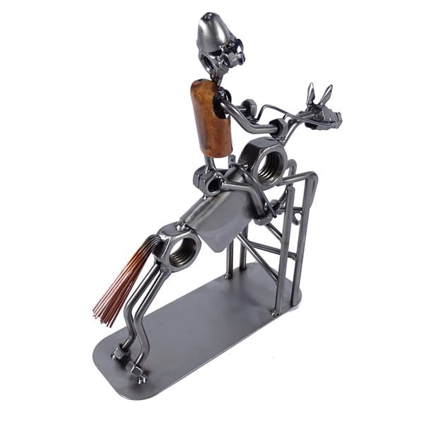 Metalowa figurka Jeździec z przeszkodą
