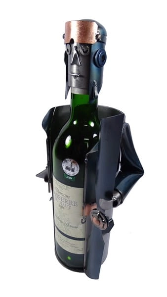 Metalowa figurka-Stojak na wino Pilot