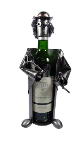 Metalowa figurka-Stojak na wino zabawny clown