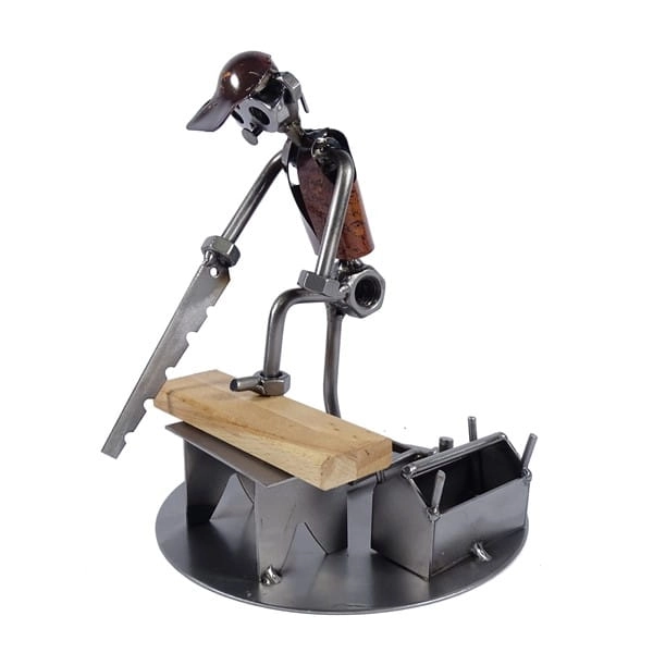 Metalowa figurka Stolarz