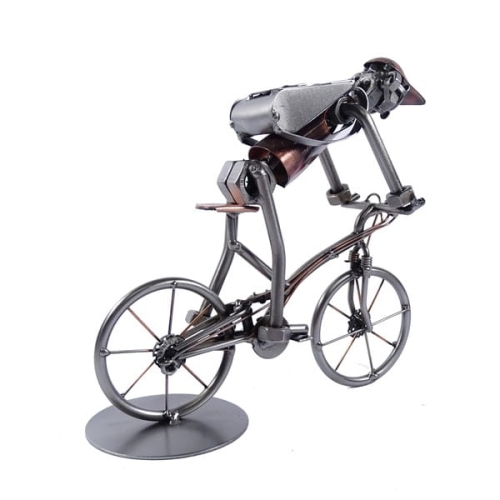 Ręcznie wykonana metalowa figurka rowerzysty na prezent