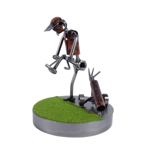 Metalowa figurka Golfista w nerwach-