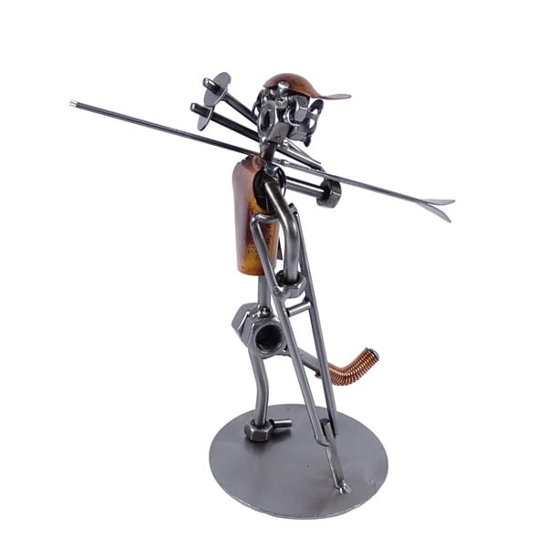 Metalowa figurka Narciarz w gipsie