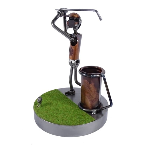Metalowa figurka Golf z torbą